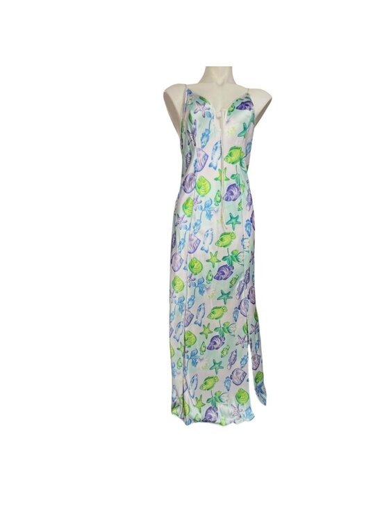 Victoria's Secret Dresses & Skirts - Victorias Secret Slip Dress Women's Size M Satin Blue Green Purple Adj. Straps